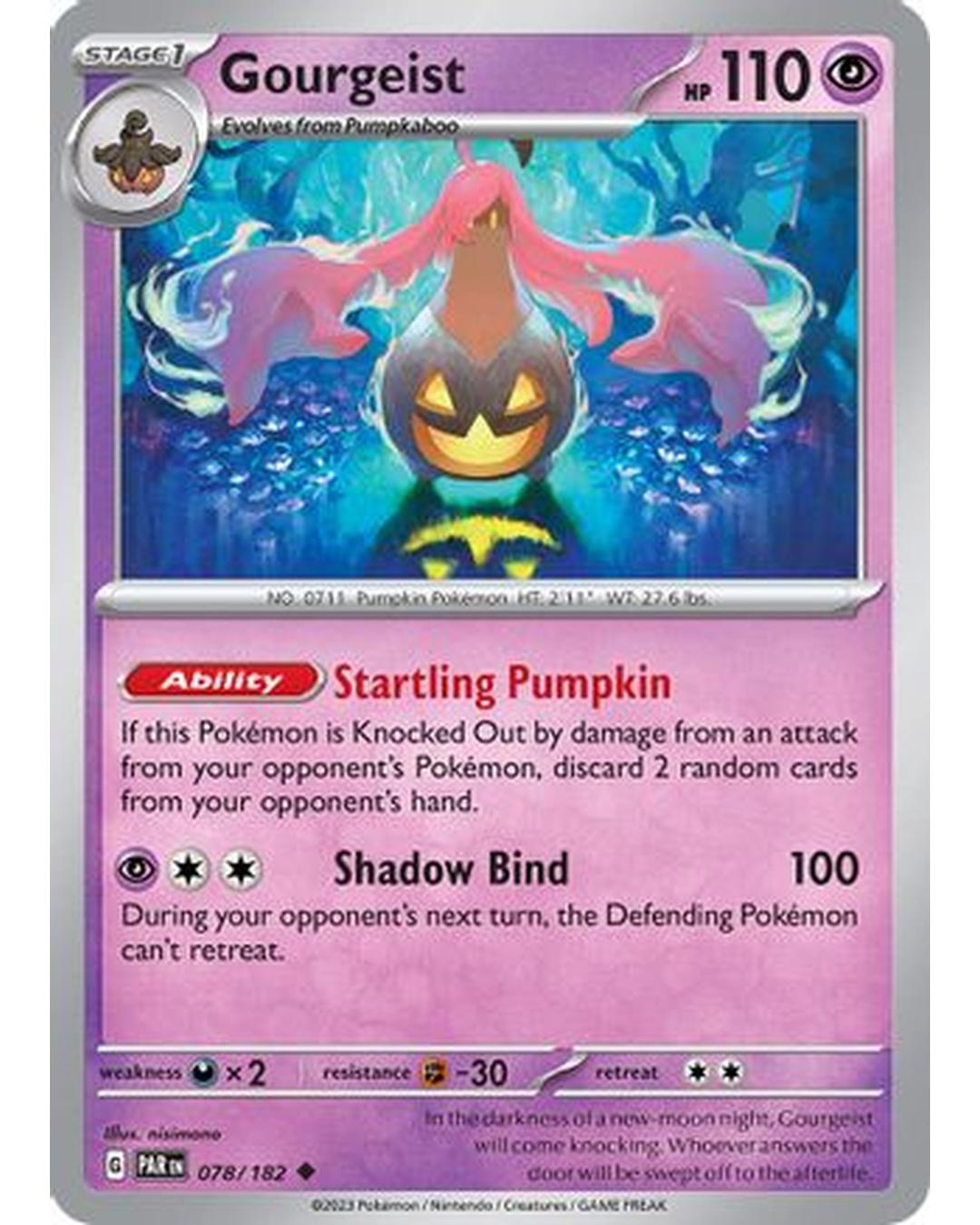 Gourgeist 078/182  - Reverse Holofoil SV04 Paradox Rift - Uncommon