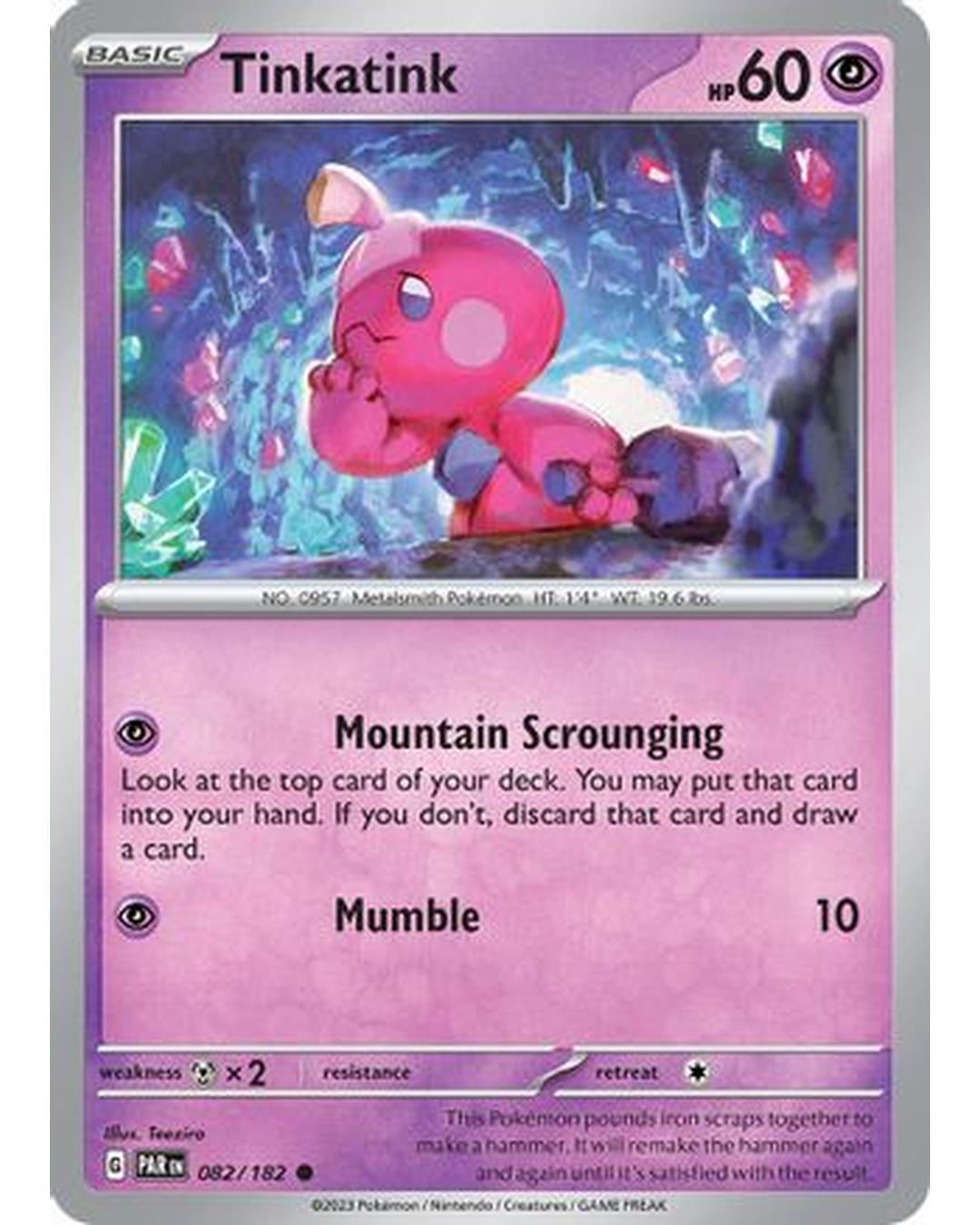 Tinkatink 082/182  - Reverse Holofoil SV04 Paradox Rift - Common