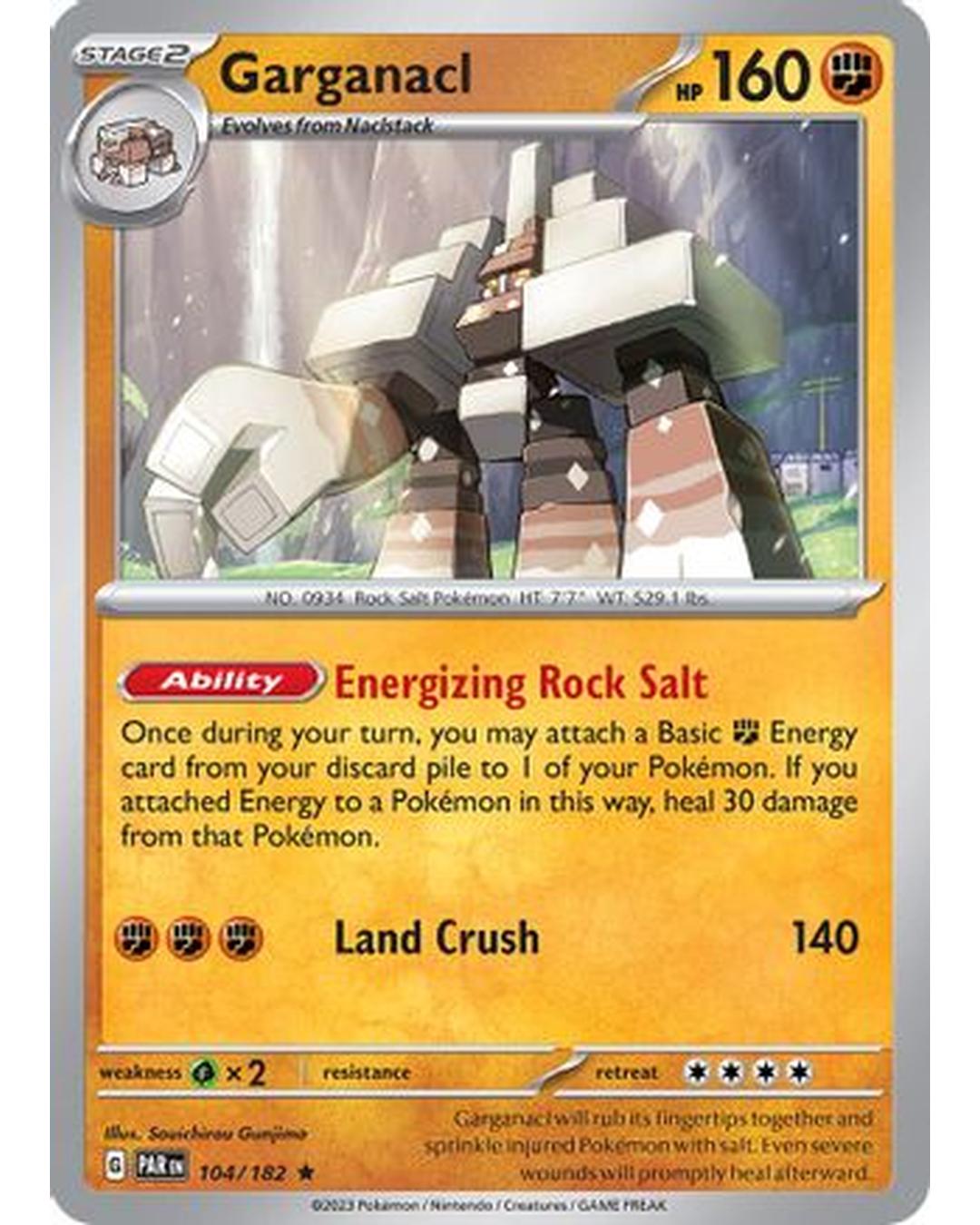 Garganacl 104/182  - Reverse Holofoil SV04 Paradox Rift - Rare