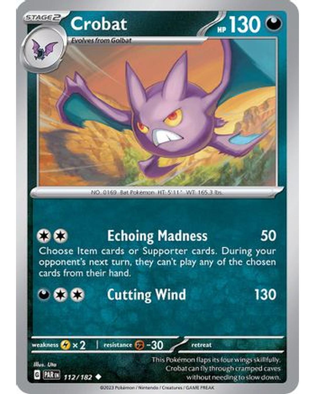 Crobat 112/182  - Reverse Holofoil SV04 Paradox Rift - Uncommon