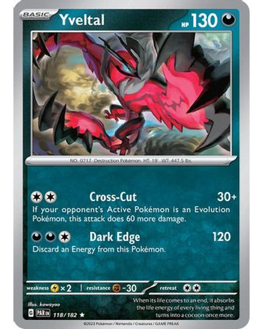 Yveltal 118/182  - Holofoil SV04 Paradox Rift - Rare