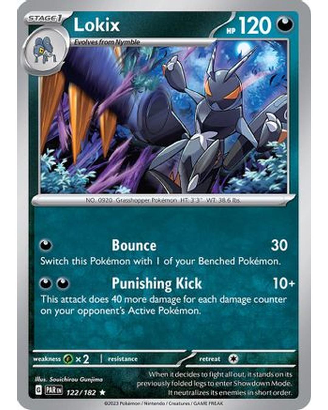 Lokix 122/182  - Reverse Holofoil SV04 Paradox Rift - Rare