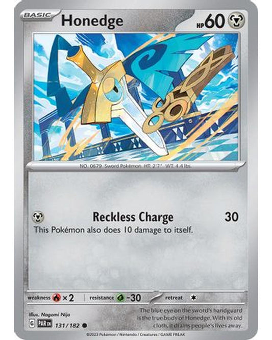 Honedge 131/182  - Reverse Holofoil SV04 Paradox Rift - Common