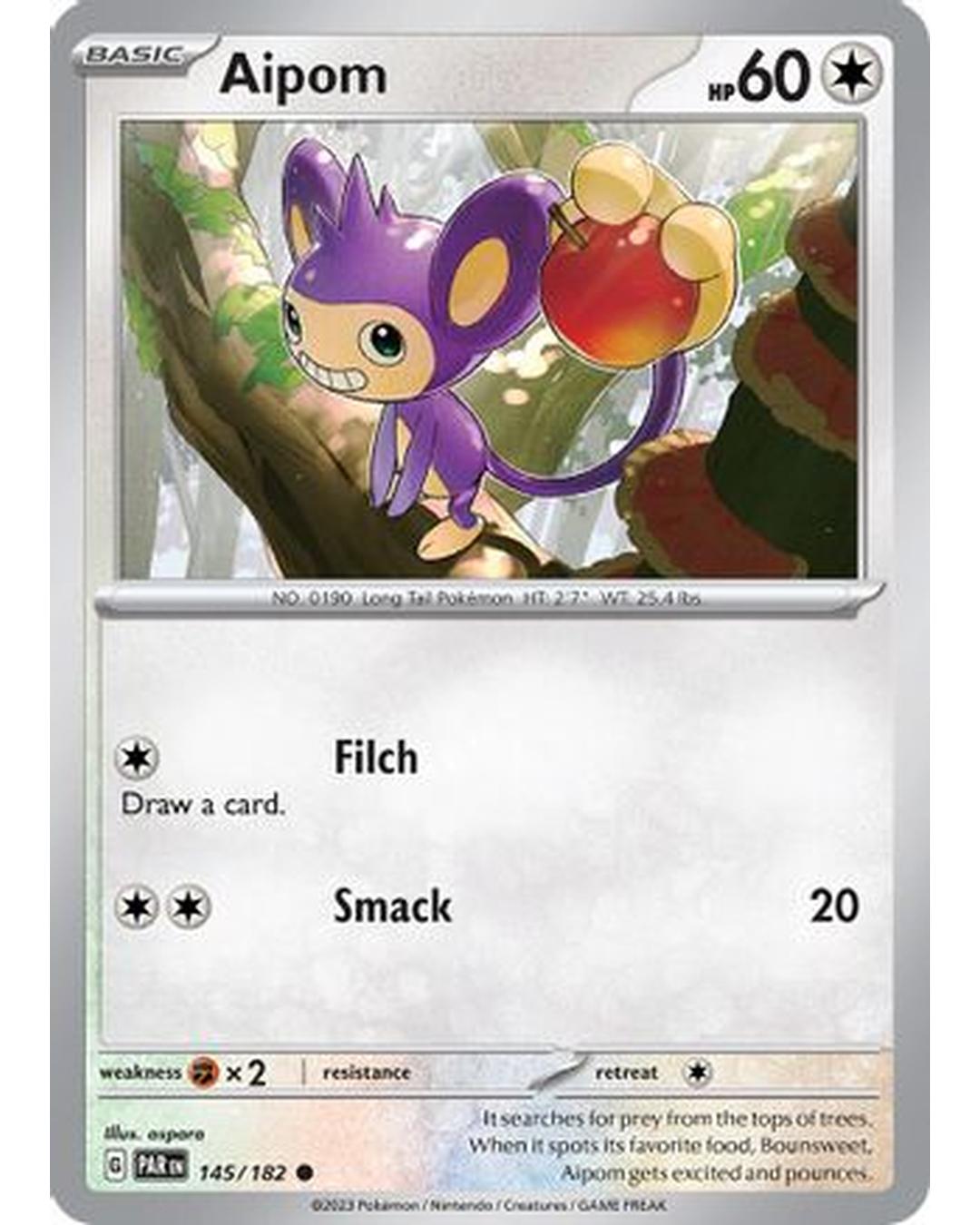 Aipom 145/182  - Reverse Holofoil SV04 Paradox Rift - Common
