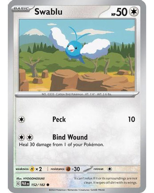Swablu 152/182  - Reverse Holofoil SV04 Paradox Rift - Common