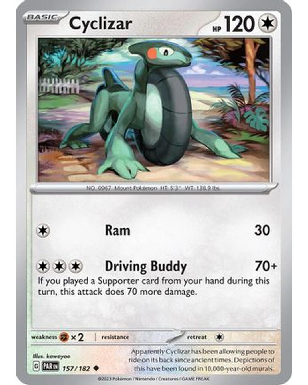 Cyclizar 157/182  - Reverse Holofoil SV04 Paradox Rift - Uncommon