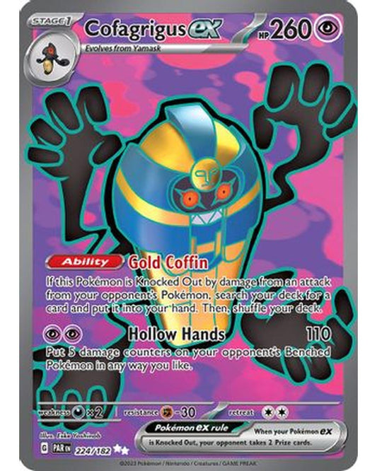 Cofagrigus ex 224/182  - Holofoil SV04 Paradox Rift - Ultra Rare