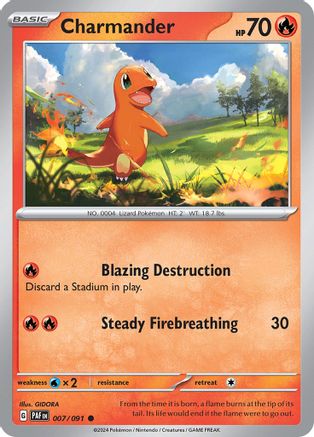 Charmander 007/091  SV Paldean Fates - Common