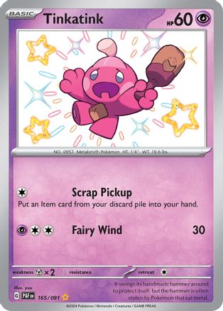 Tinkatink 165/091  - Holofoil SV Paldean Fates - Shiny Rare