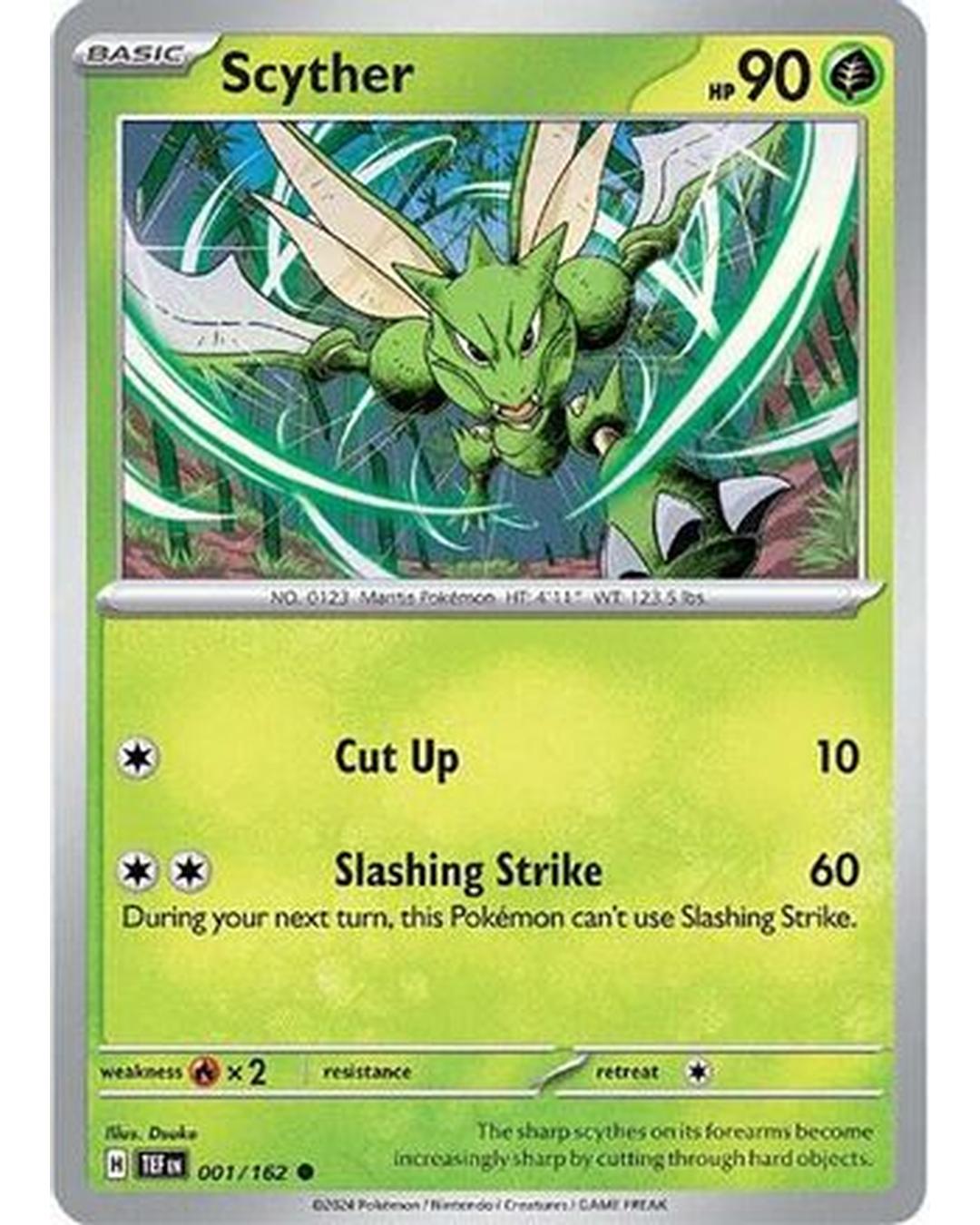 Scyther 001/162  - Reverse Holofoil SV05 Temporal Forces - Common