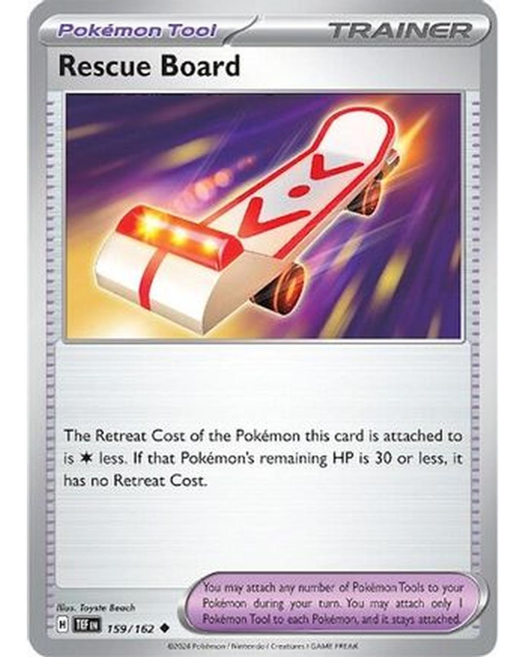Rescue Board 159/162  - Reverse Holofoil SV05 Temporal Forces - Uncommon