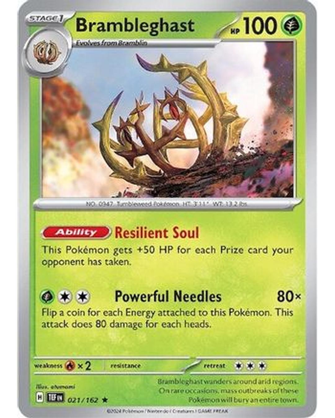 Brambleghast 021/162  - Reverse Holofoil SV05 Temporal Forces - Rare