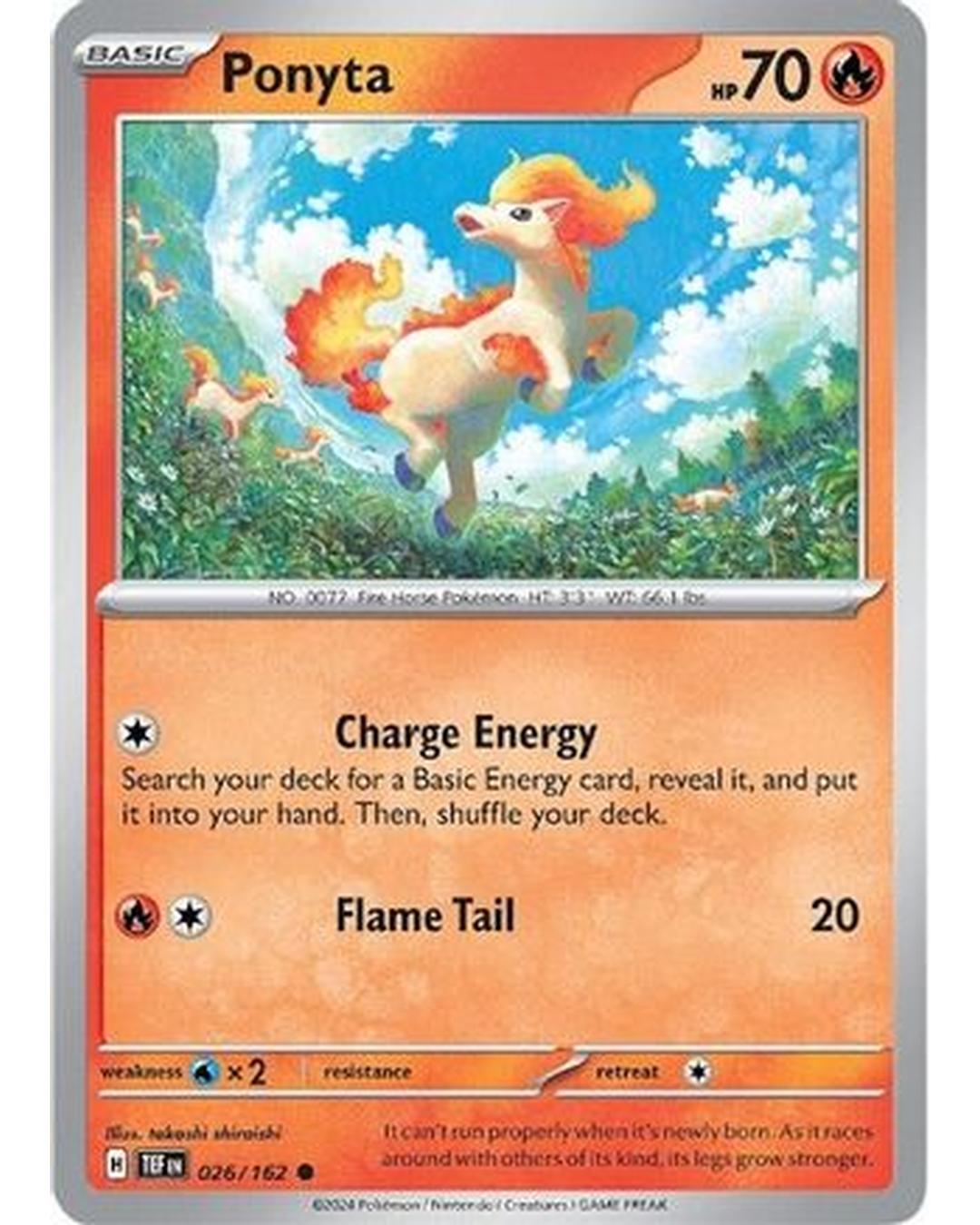 Ponyta 026/162  - Reverse Holofoil SV05 Temporal Forces - Common