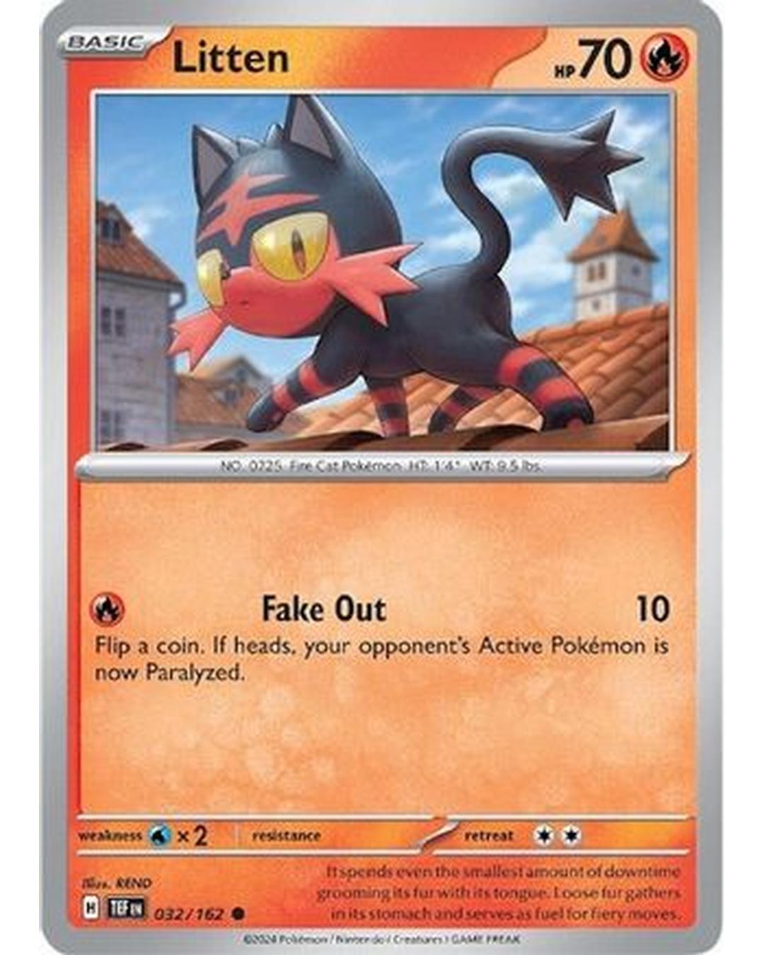 Litten 032/162  - Reverse Holofoil SV05 Temporal Forces - Common