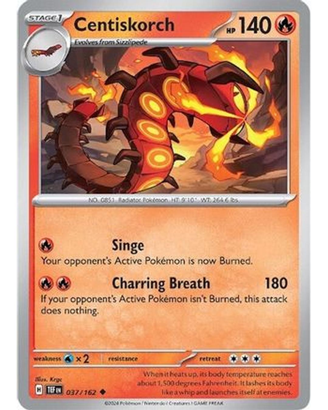 Centiskorch 037/162  SV05 Temporal Forces - Uncommon