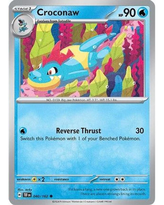 Croconaw 040/162  - Reverse Holofoil SV05 Temporal Forces - Common