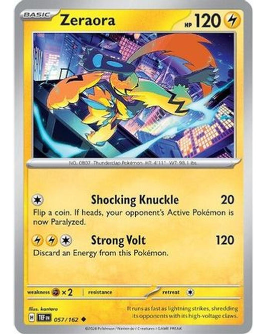 Zeraora 057/162  - Reverse Holofoil SV05 Temporal Forces - Uncommon