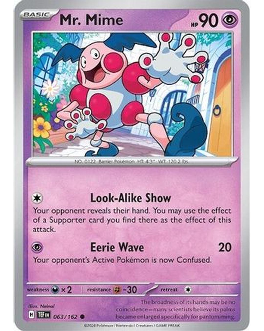 Mr. Mime 063/162  - Reverse Holofoil SV05 Temporal Forces - Common