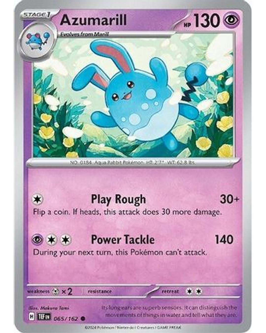 Azumarill 065/162  - Reverse Holofoil SV05 Temporal Forces - Common