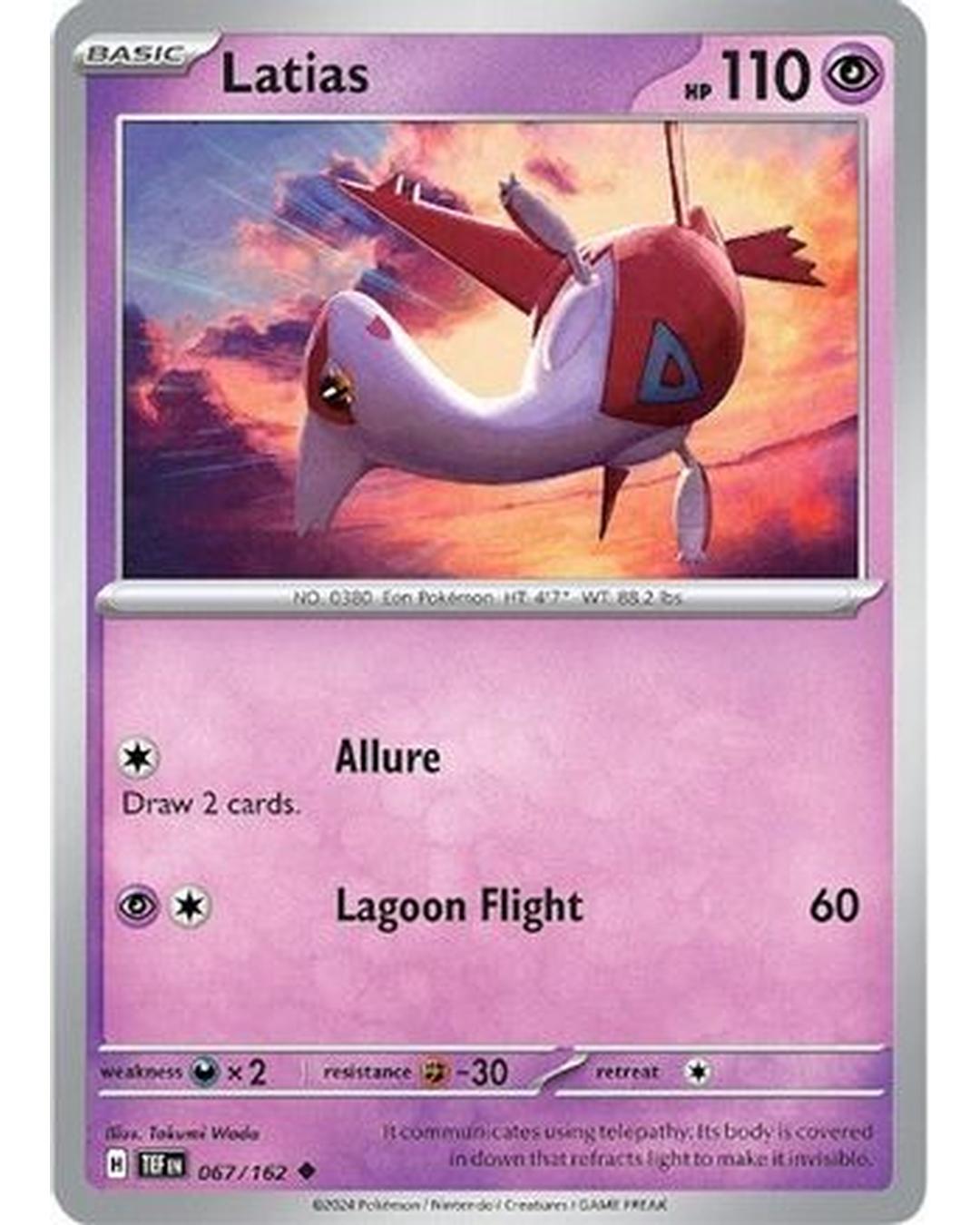 Latias 067/162  - Reverse Holofoil SV05 Temporal Forces - Uncommon