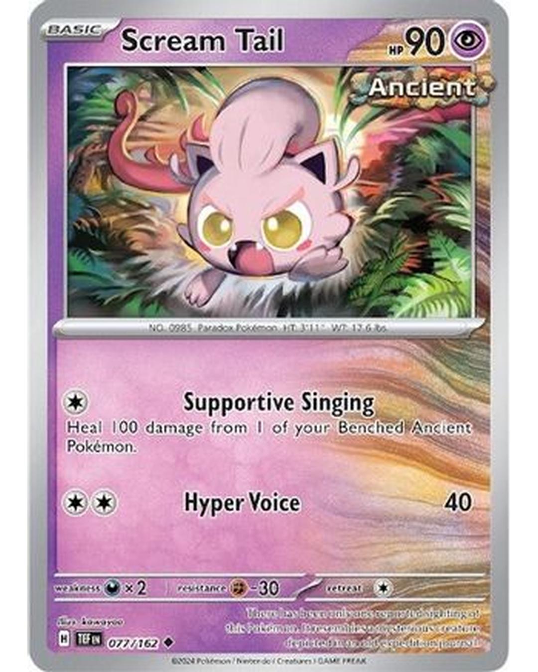 Scream Tail 077/162  - Reverse Holofoil SV05 Temporal Forces - Uncommon