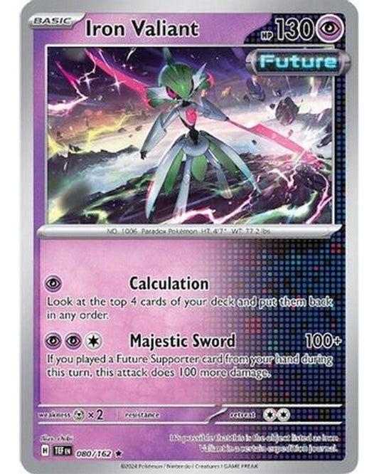 Iron Valiant 080/162  - Reverse Holofoil SV05 Temporal Forces - Rare