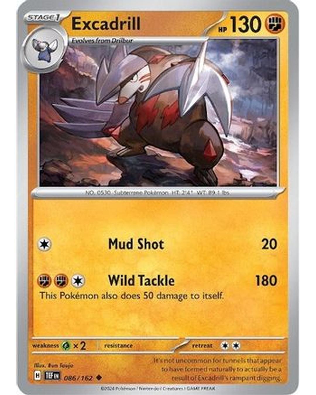 Excadrill 086/162  - Reverse Holofoil SV05 Temporal Forces - Uncommon