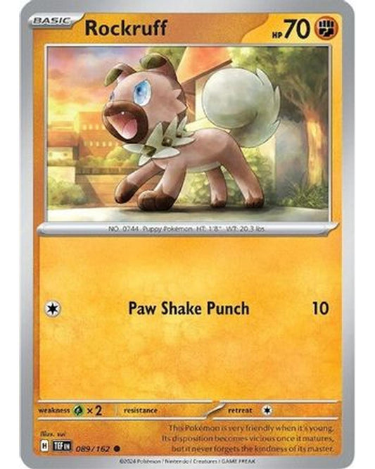 Rockruff 089/162  - Reverse Holofoil SV05 Temporal Forces - Common