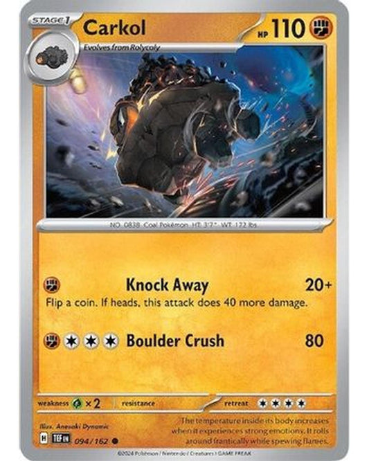 Carkol 094/162  - Reverse Holofoil SV05 Temporal Forces - Common