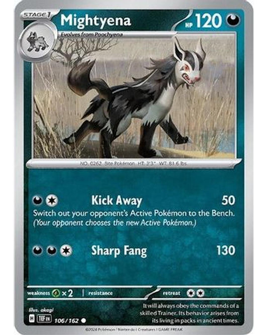 Mightyena 106/162  - Reverse Holofoil SV05 Temporal Forces - Common