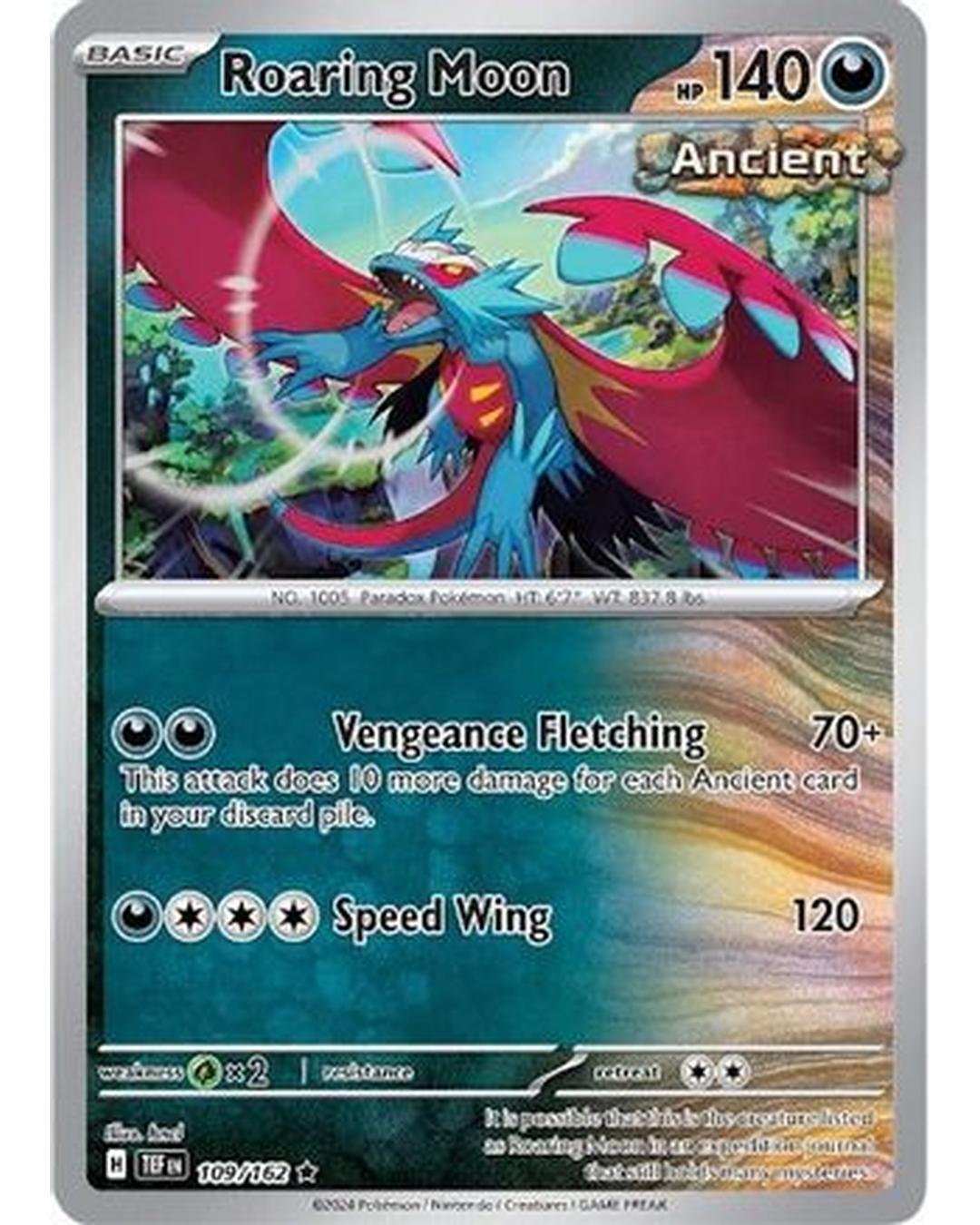 Roaring Moon 109/162  - Reverse Holofoil SV05 Temporal Forces - Rare