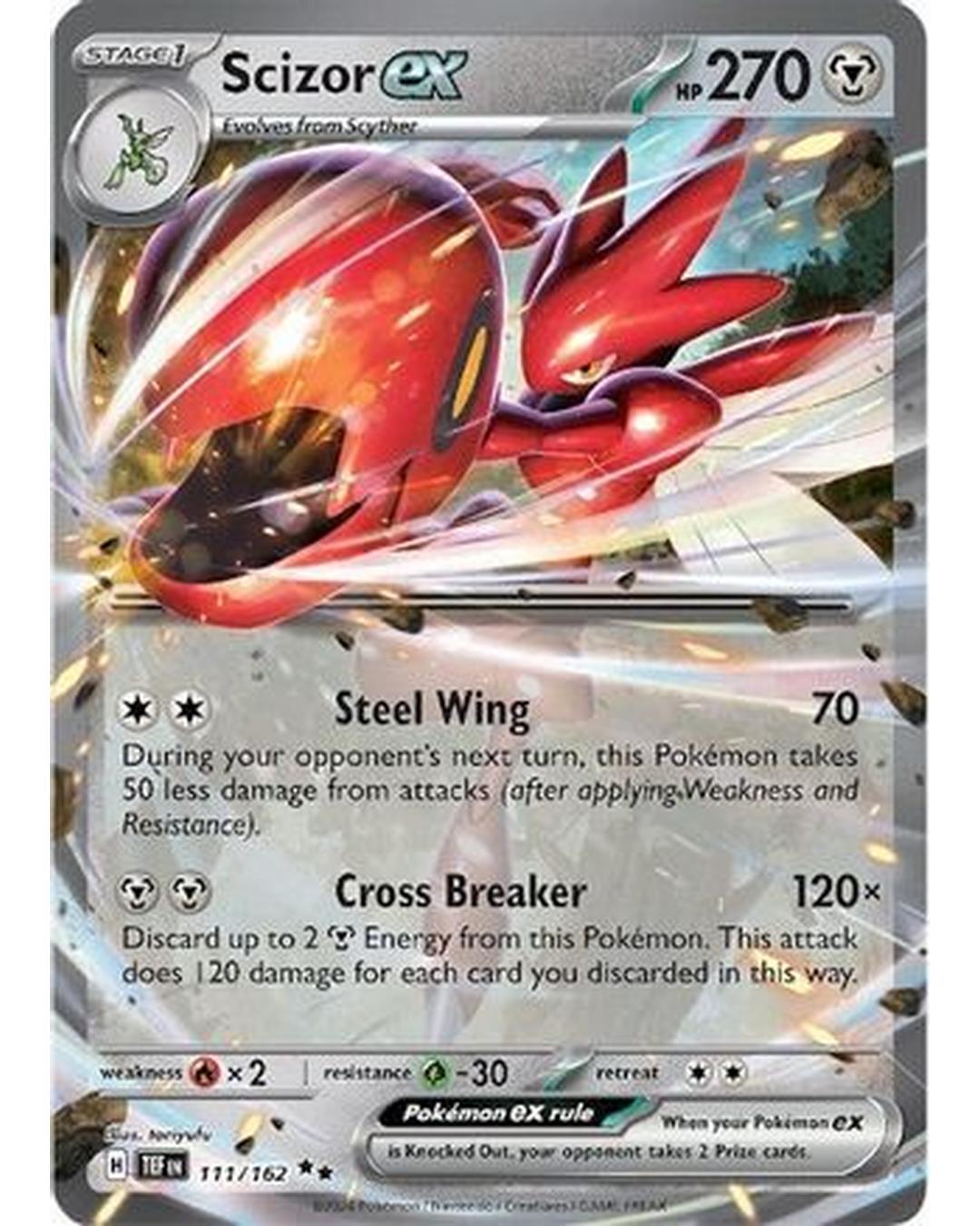 Scizor ex 111/162  - Holofoil SV05 Temporal Forces - Double Rare