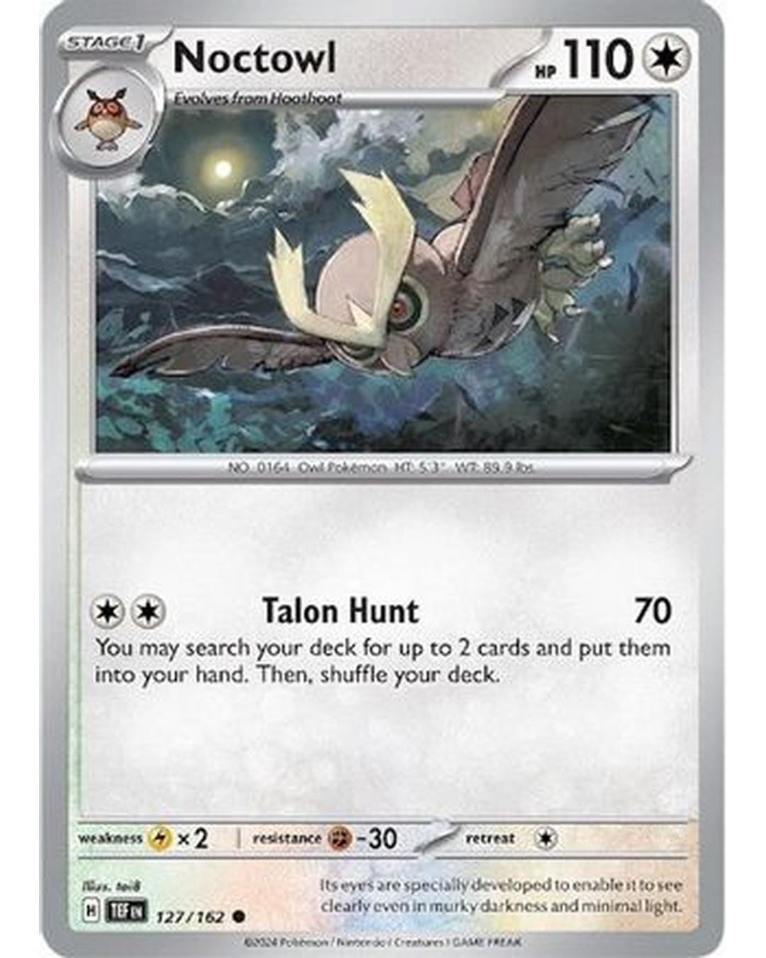 Noctowl 127/162  - Reverse Holofoil SV05 Temporal Forces - Common