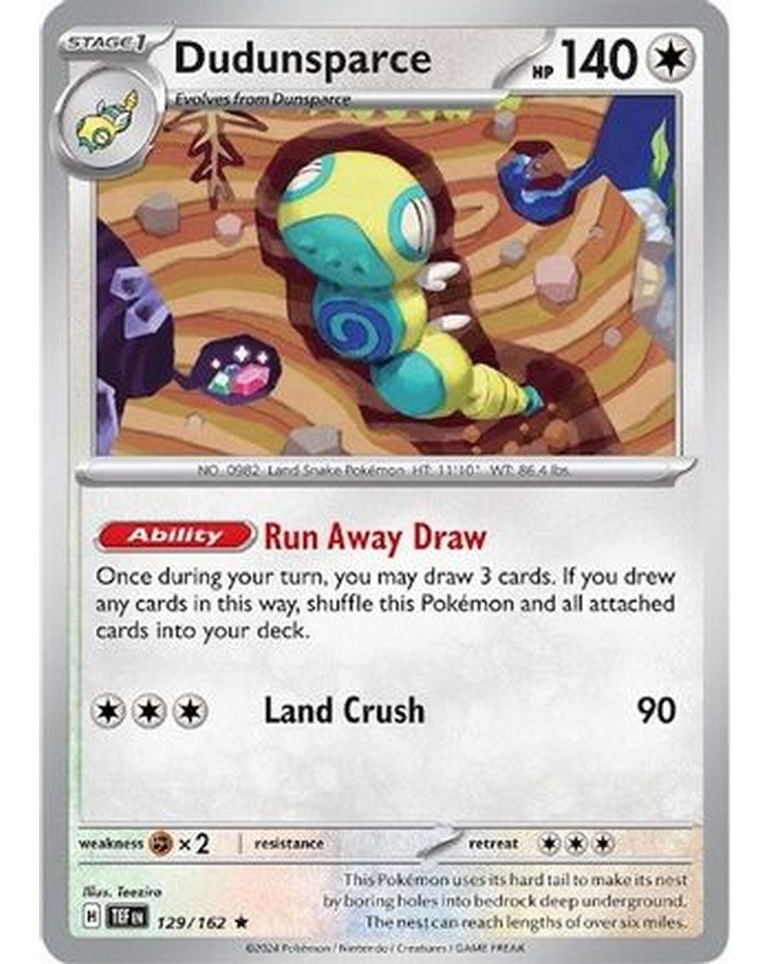 Dudunsparce 129/162  - Holofoil SV05 Temporal Forces - Rare