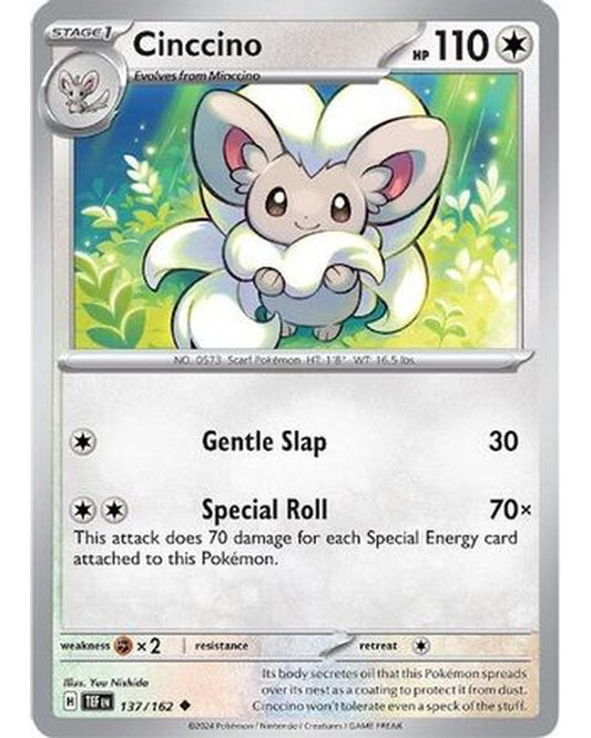 Cinccino 137/162  - Reverse Holofoil SV05 Temporal Forces - Uncommon