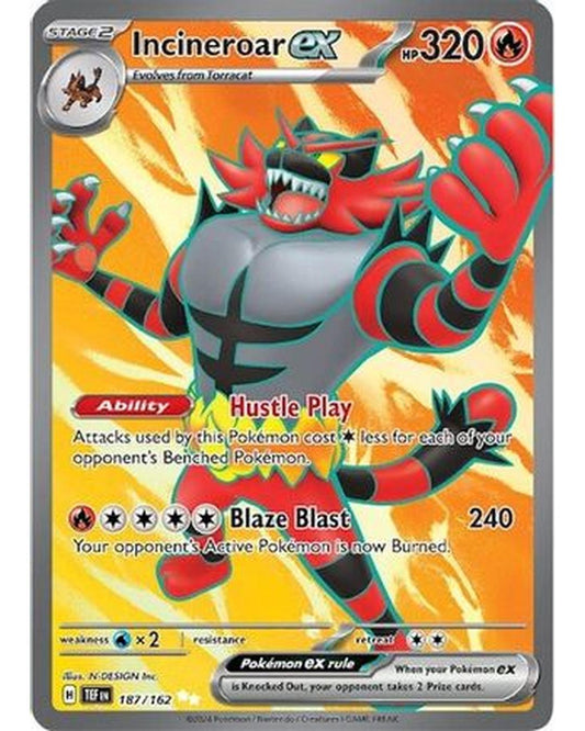 Incineroar ex 187/162  - Holofoil SV05 Temporal Forces - Ultra Rare