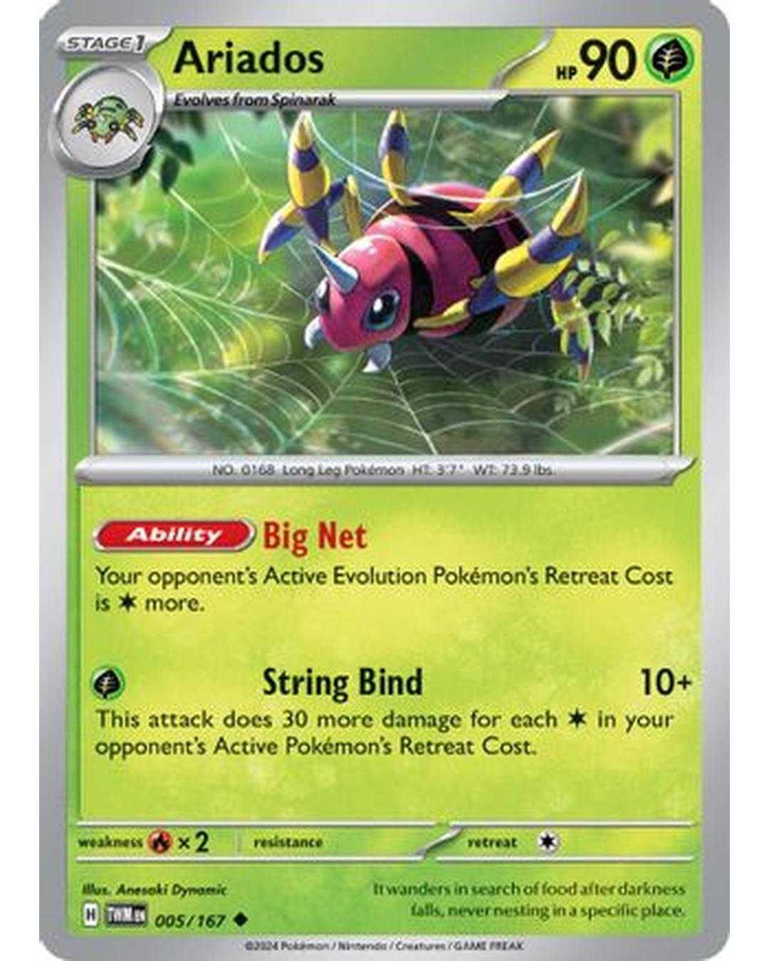 Ariados 005/167  - Reverse Holofoil SV06 Twilight Masquerade - Uncommon