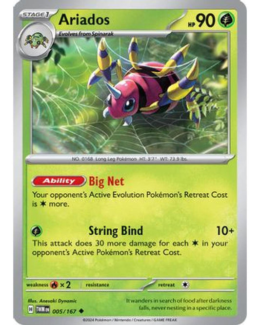 Ariados 005/167  - Reverse Holofoil SV06 Twilight Masquerade - Uncommon