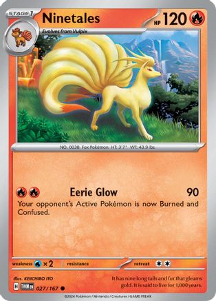 Ninetales 027/167  - Reverse Holofoil SV06 Twilight Masquerade - Common