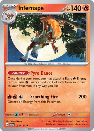 Infernape 033/167  - Holofoil SV06 Twilight Masquerade - Rare