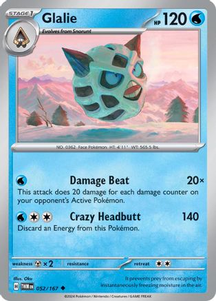 Glalie 052/167  SV06 Twilight Masquerade - Uncommon