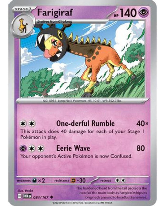 Farigiraf 084/167  - Reverse Holofoil SV06 Twilight Masquerade - Uncommon