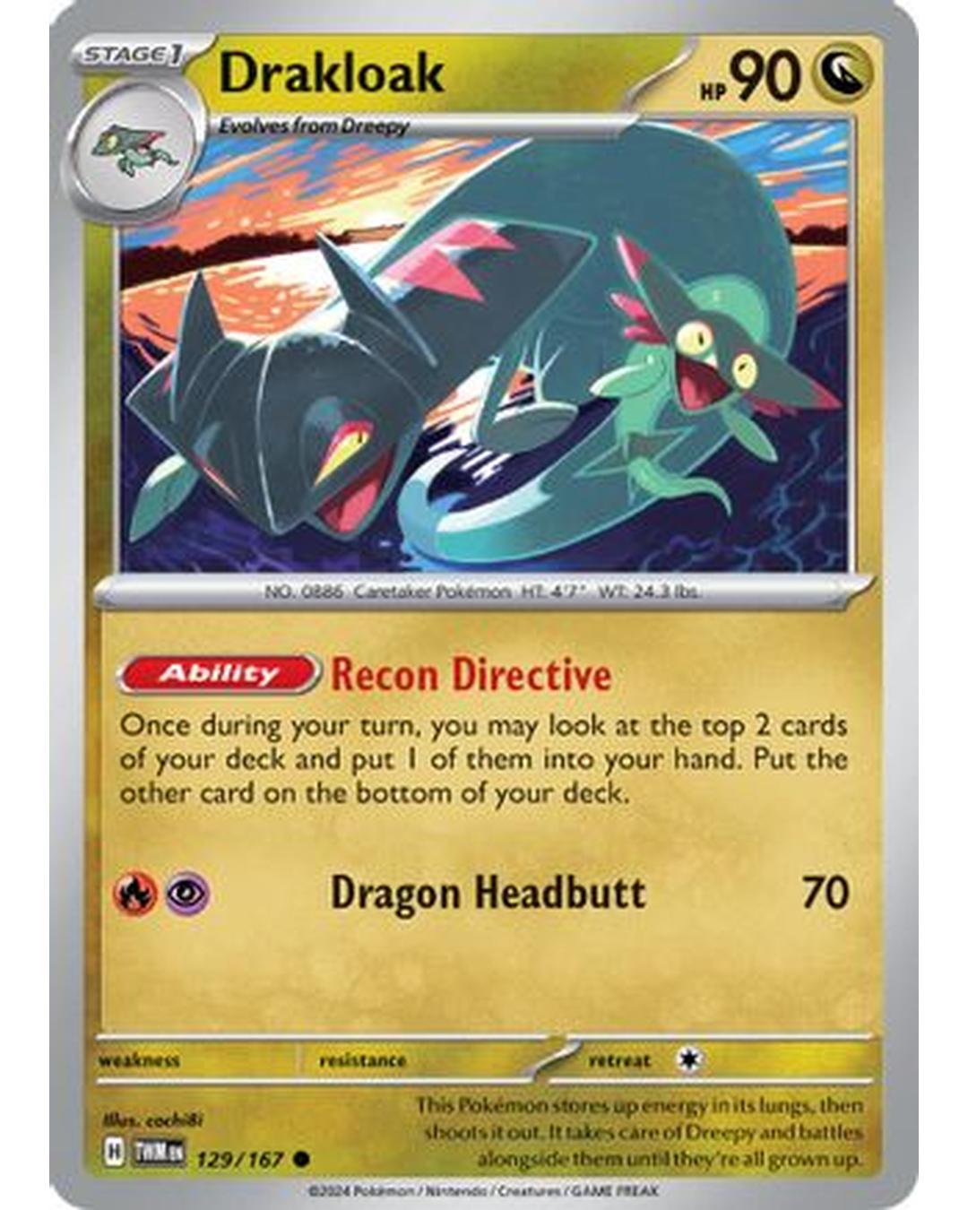 Drakloak 129/167  SV06 Twilight Masquerade - Common