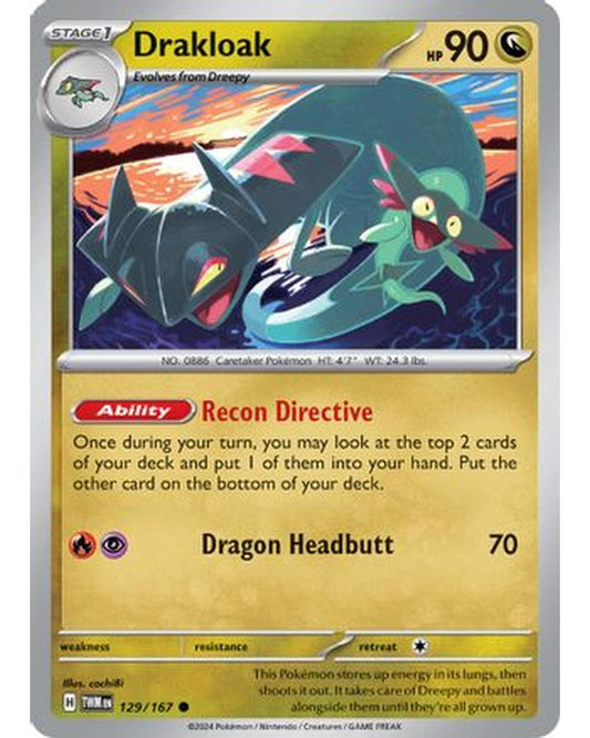 Drakloak 129/167  - Reverse Holofoil SV06 Twilight Masquerade - Common