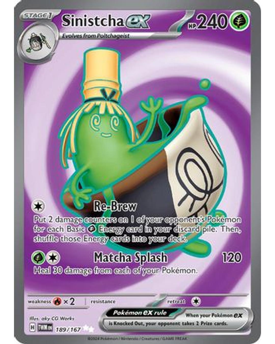 Sinistcha ex 189/167  - Holofoil SV06 Twilight Masquerade - Ultra Rare