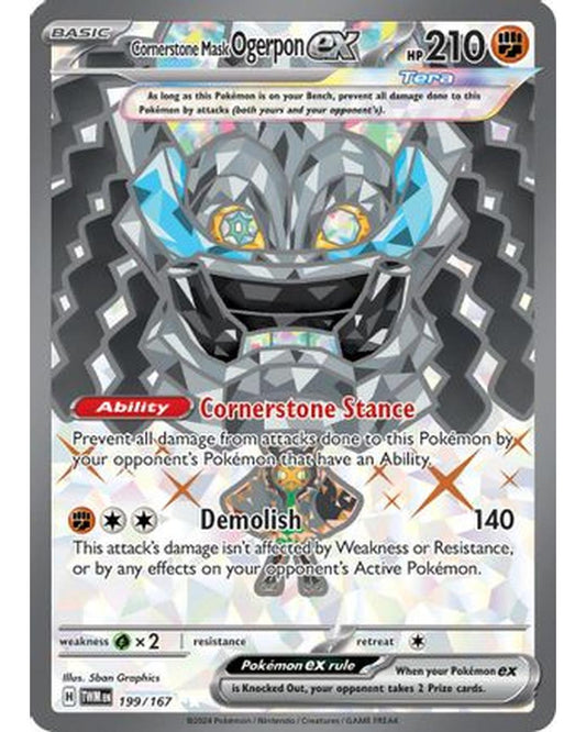 Cornerstone Mask Ogerpon ex 199/167  - Holofoil SV06 Twilight Masquerade - Ultra Rare