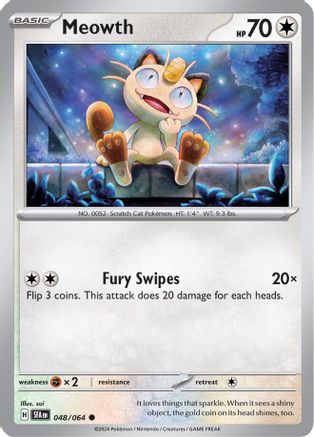 Meowth 048/064  - Reverse Holofoil SV Shrouded Fable - Common