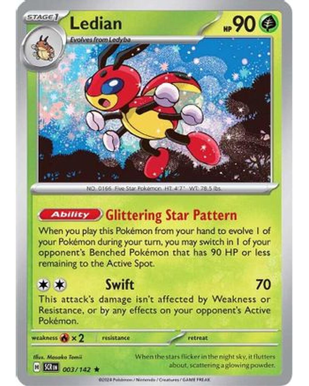 Ledian 003/142  - Holofoil SV07 Stellar Crown - Rare