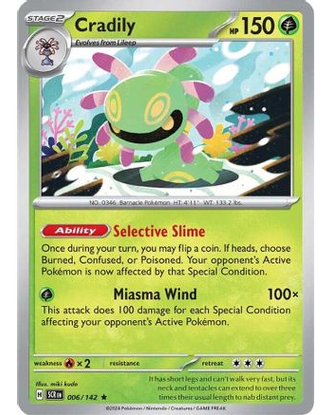 Cradily 006/142  - Holofoil SV07 Stellar Crown - Rare