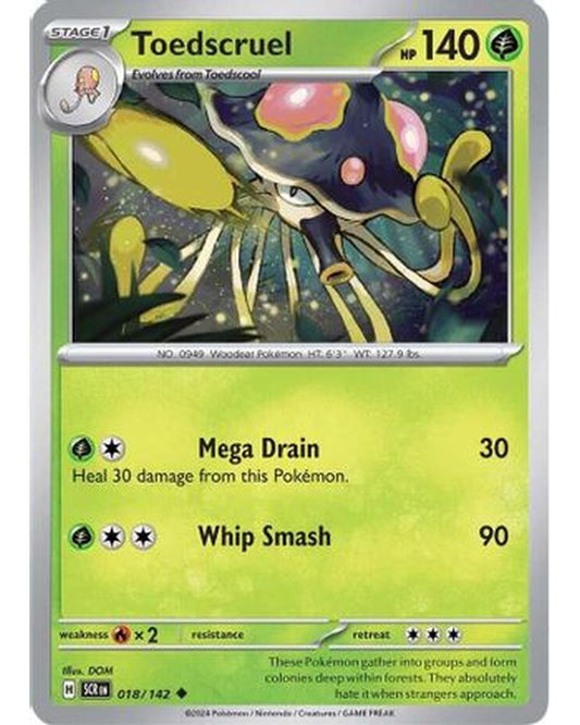 Toedscruel 018/142  - Reverse Holofoil SV07 Stellar Crown - Uncommon